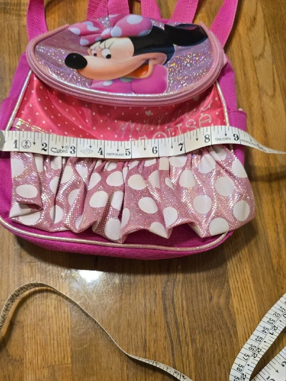 Disney Minnie Mouse Pink Glitter Girls Backpack